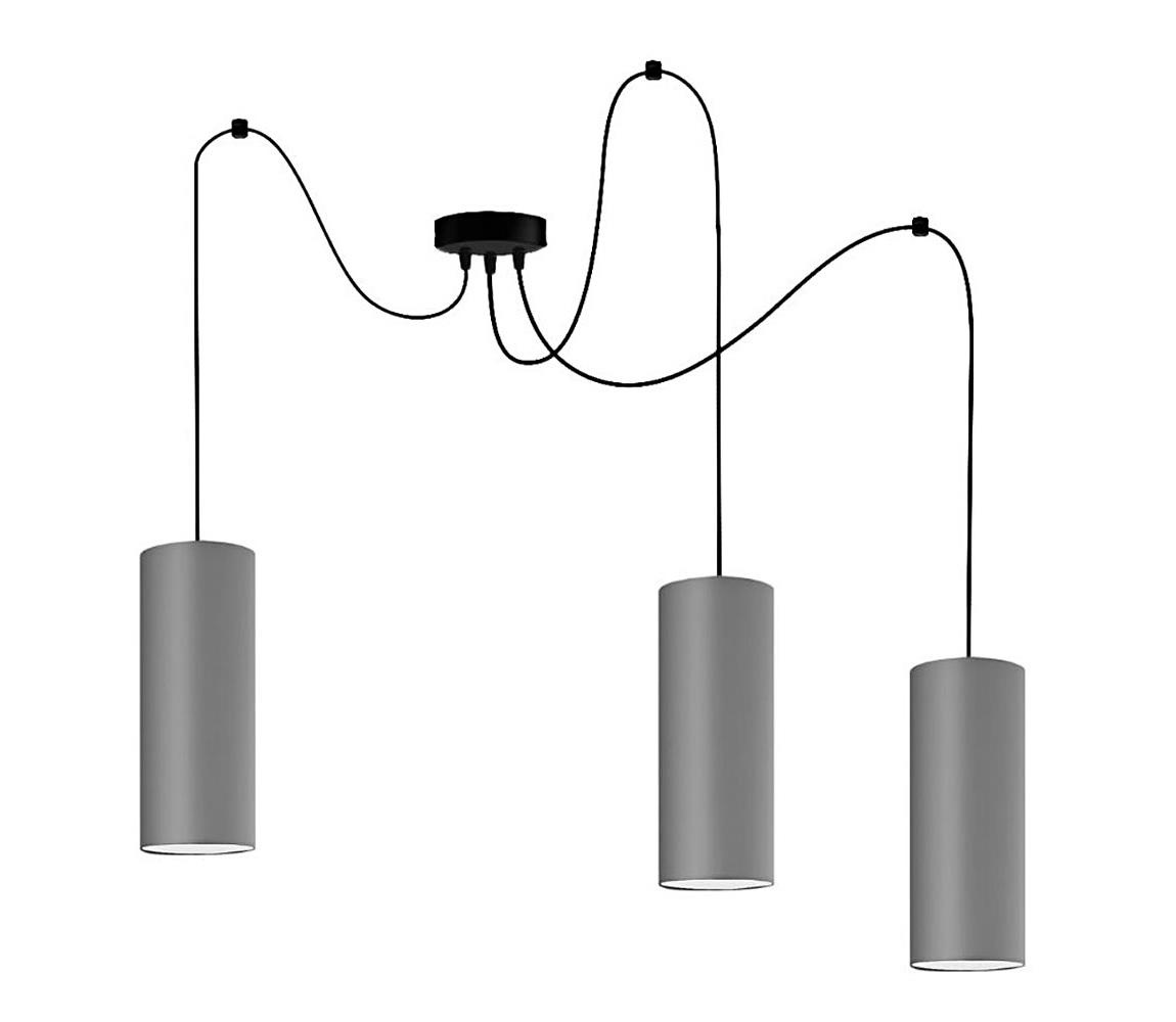 Belis Lustr na lanku ZIK 3xE27/40W/230V šedá BE0427