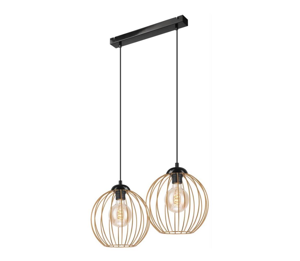 Lamkur Lustr na lanku ZOYA 2xE27/60W/230V mosaz LA45399