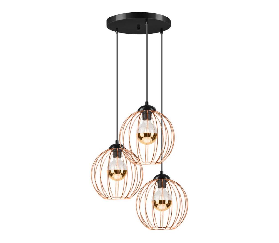 Lamkur Lustr na lanku ZOYA 3xE27/60W/230V měď LA45436