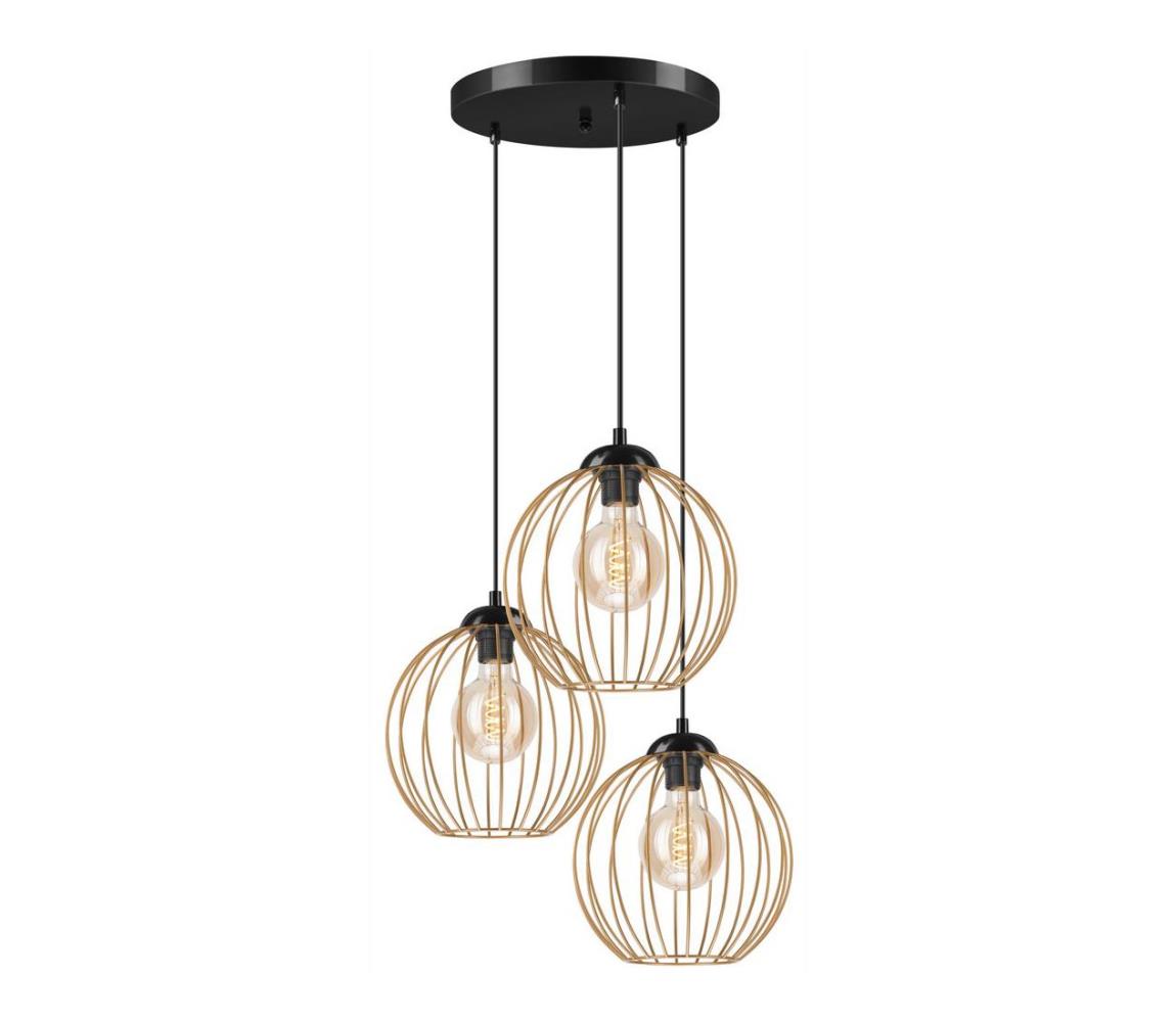 Lamkur Lustr na lanku ZOYA 3xE27/60W/230V mosaz LA45443