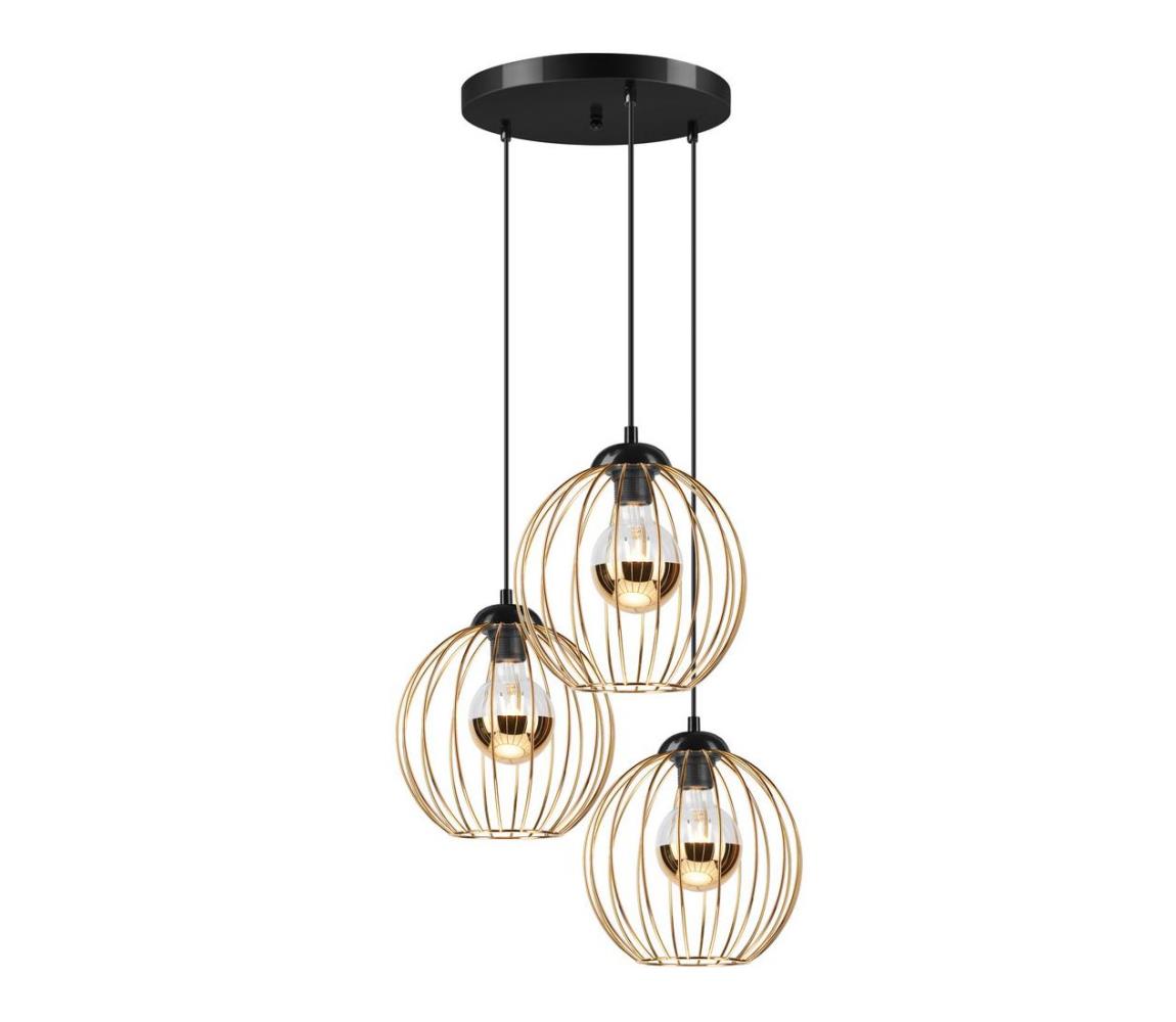 Lamkur Lustr na lanku ZOYA 3xE27/60W/230V zlatá LA45429