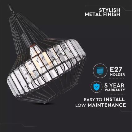 Lustr na řetězu 1xE27/60W/230V