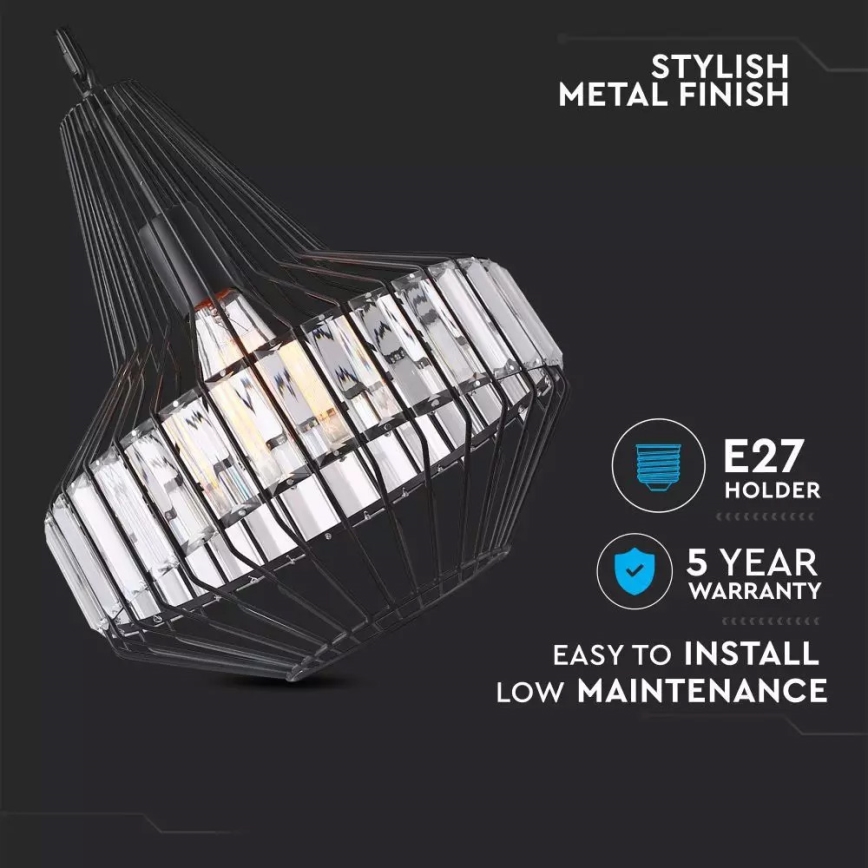 Lustr na řetězu 1xE27/60W/230V