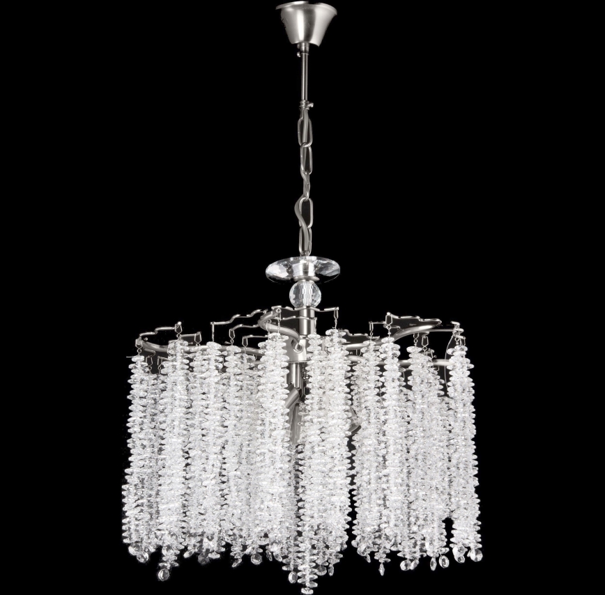 Lustr na řetězu 6xE14/60W/230V pr. 46 cm lesklý chrom