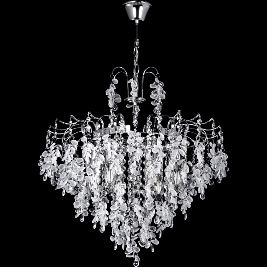 Lustr na řetězu 6xE14/60W/230V pr. 50 cm lesklý chrom