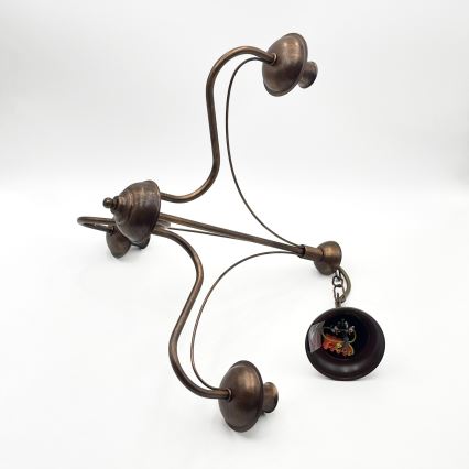 Lustr na řetězu ANTON 3xE14/15W/230V bronzová