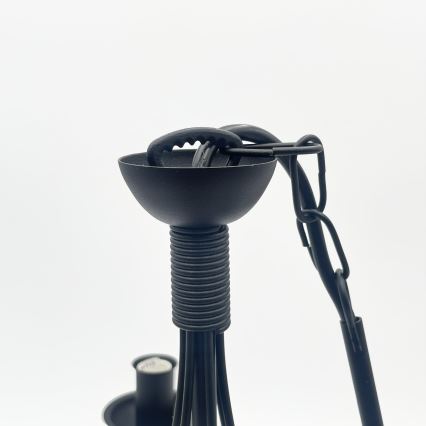 Lustr na řetězu ANTON 6xE14/60W/230V černá