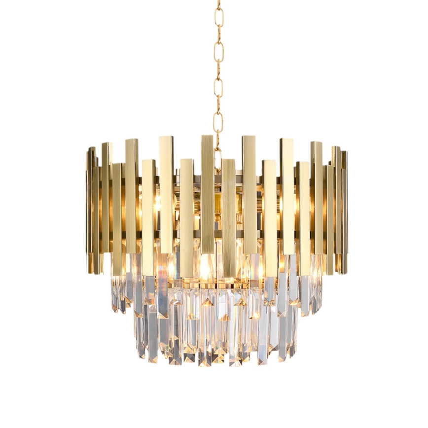 Lustr na řetězu ASPEN GOLD 6xE14/40W/230V