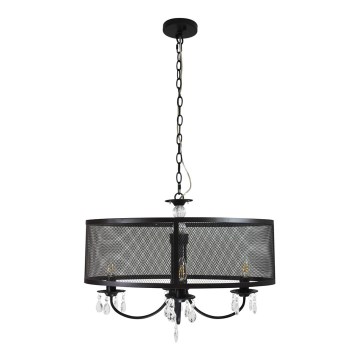 Lustr na řetězu BRESSO 4xE14/12W/230V černá