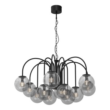 Lustr na řetězu CAMBRIDGE 12xE14/60W/230V černá