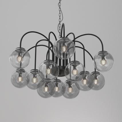 Lustr na řetězu CAMBRIDGE 12xE14/60W/230V černá