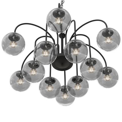 Lustr na řetězu CAMBRIDGE 12xE14/60W/230V černá