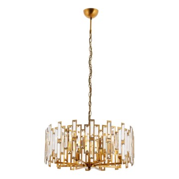 Lustr na řetězu CRYSTALLINE 6xE14/40W/230V měděná