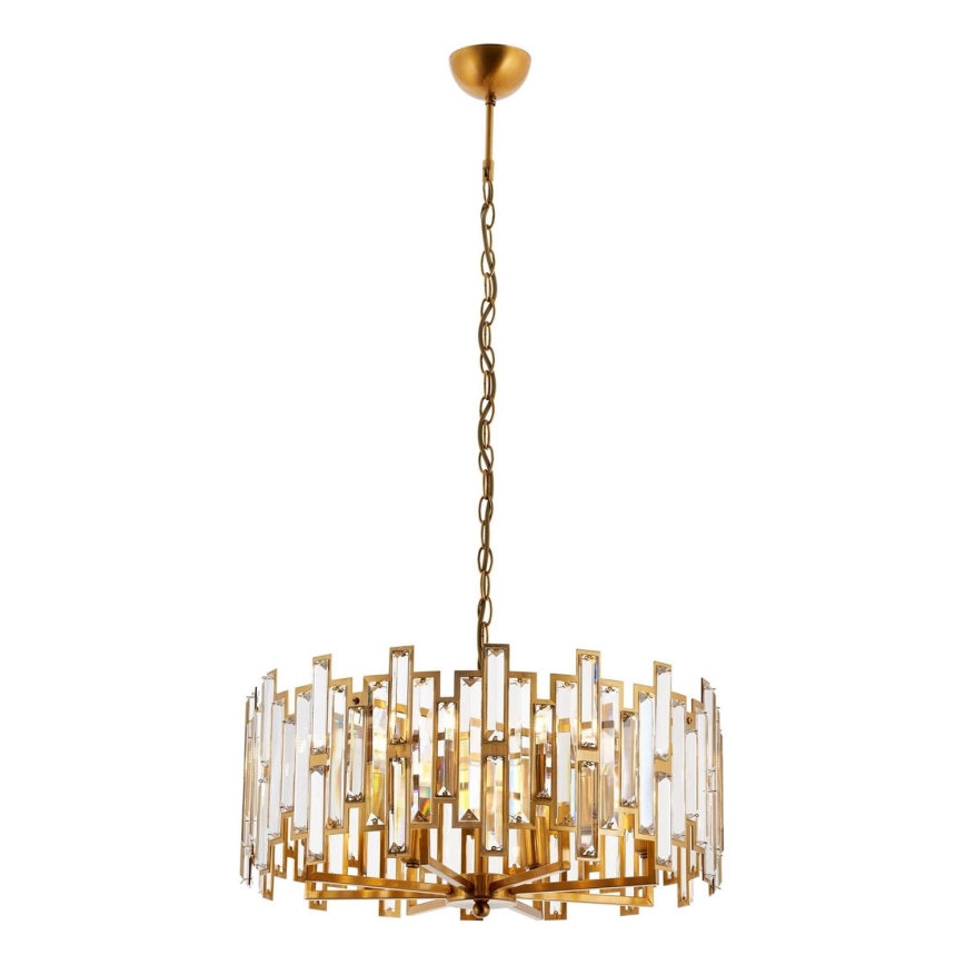 Lustr na řetězu CRYSTALLINE 6xE14/40W/230V měděná