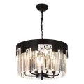 Lustr na řetězu CRYSTALLINE 6xE27/40W/230V černá