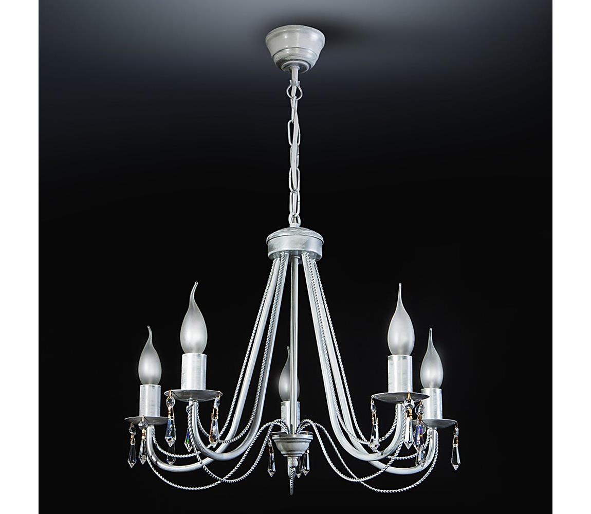Light4home Lustr na řetězu DANIELLE CRYSTAL 5xE14/40W/230V LH0021