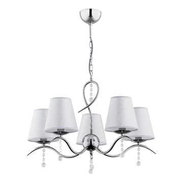 Lustr na řetězu DIVA 5xE14/10W/230V lesklý chrom