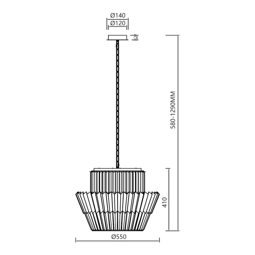 Lustr na řetězu DONNA 12xE14/40W/230V pr. 55 cm zlatá