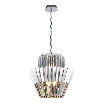 Lustr na řetězu DONNA 9xE14/40W/230V pr. 45 cm matný chrom