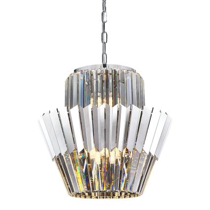 Lustr na řetězu DONNA 9xE14/40W/230V pr. 45 cm matný chrom