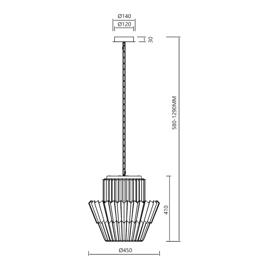 Lustr na řetězu DONNA 9xE14/40W/230V pr. 45 cm matný chrom