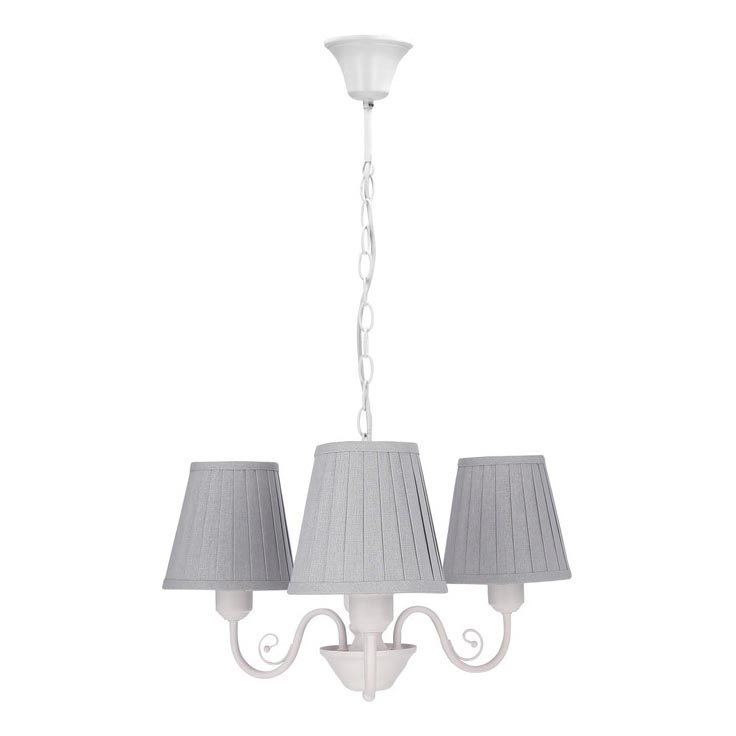 Lustr na řetězu FIREZ 3xE27/40W/230V bílá/šedá
