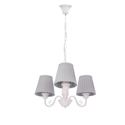 Lustr na řetězu FIREZ 3xE27/40W/230V bílá/šedá