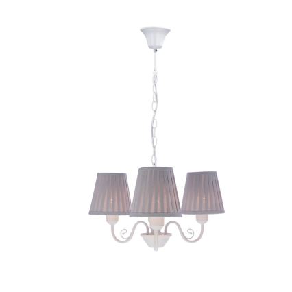 Lustr na řetězu FIREZ 3xE27/40W/230V bílá/šedá