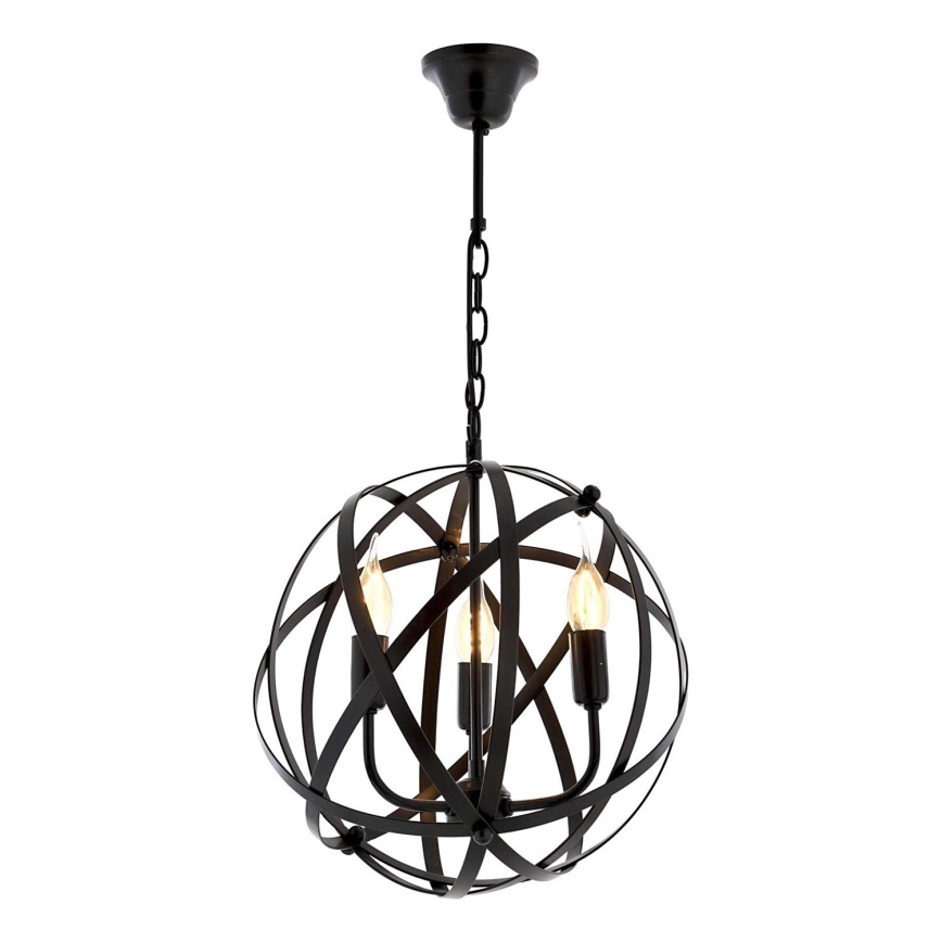 Lustr na řetězu IRONBALL 3xE27/40W/230V černá