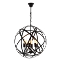 Lustr na řetězu IRONBALL 6xE27/40W/230V černá