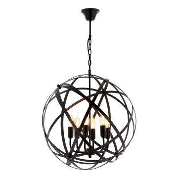 Lustr na řetězu IRONBALL 6xE27/40W/230V černá