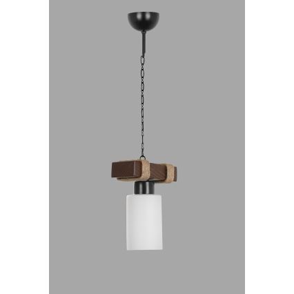 Lustr na řetězu JASMIN 1xE27/40W/230V hnědá/bílá