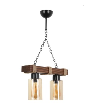 Lustr na řetězu JASMIN 2xE27/40W/230V hnědá/béžová