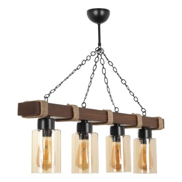 Lustr na řetězu JASMIN 4xE27/40W/230V hnědá/béžová