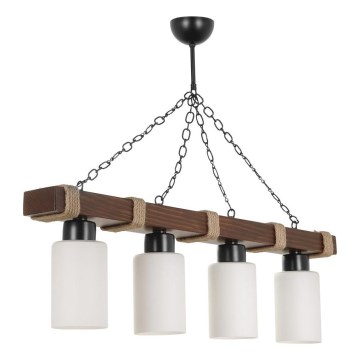 Lustr na řetězu JASMIN 4xE27/40W/230V hnědá/bílá