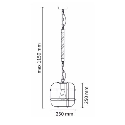 Lustr na řetězu KLATKA 1xE27/10W/230V