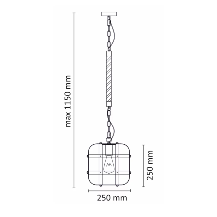 Lustr na řetězu KLATKA 1xE27/10W/230V