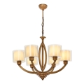 Lustr na řetězu LAHORE 6xE27/40W/230V bronzová