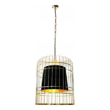 Lustr na řetězu LONGIS 2xE27/60W/230V pr. 60 cm zlatá/černá