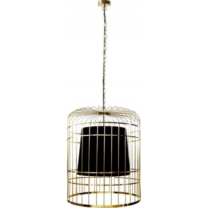 Lustr na řetězu LONGIS 2xE27/60W/230V pr. 60 cm zlatá/černá