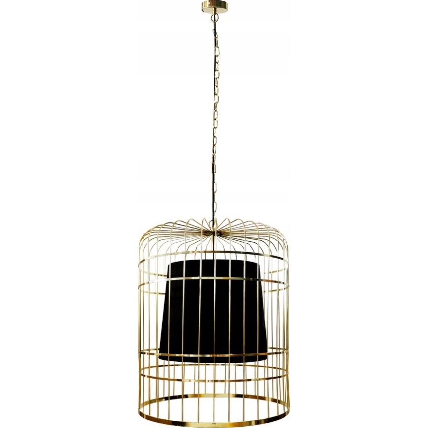 Lustr na řetězu LONGIS 2xE27/60W/230V pr. 60 cm zlatá/černá