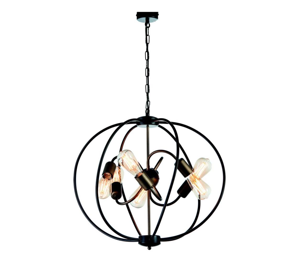 Namat Lustr na řetězu MORAINE 6xE27/60W/230V NA0006