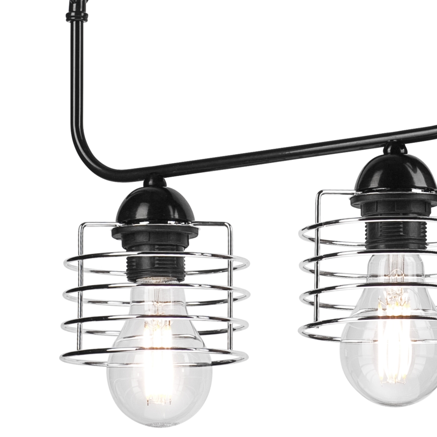 Lustr na řetězu MORGAN 2xE27/60W/230V černá/chrom