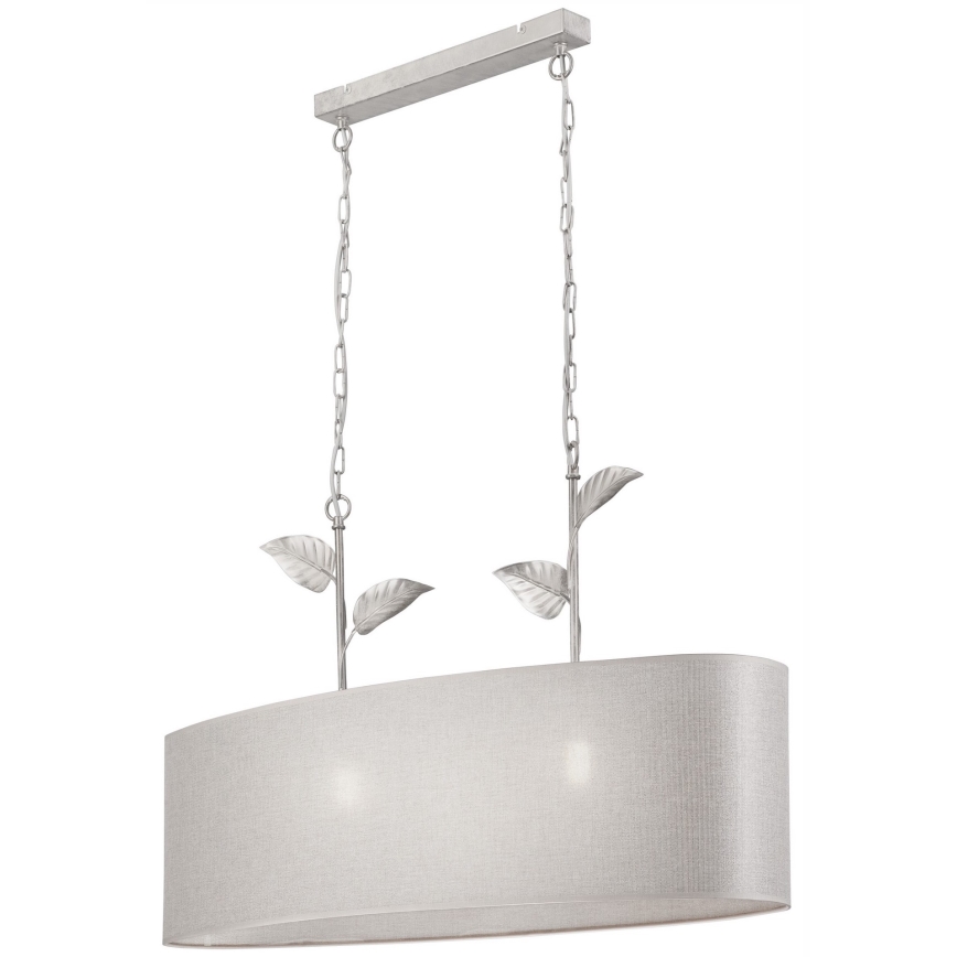Lustr na řetězu NOEMI 2xE27/60W/230V stříbrná/bílá patina