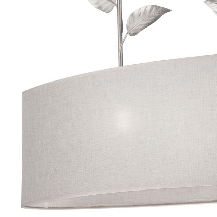 Lustr na řetězu NOEMI 2xE27/60W/230V stříbrná/bílá patina