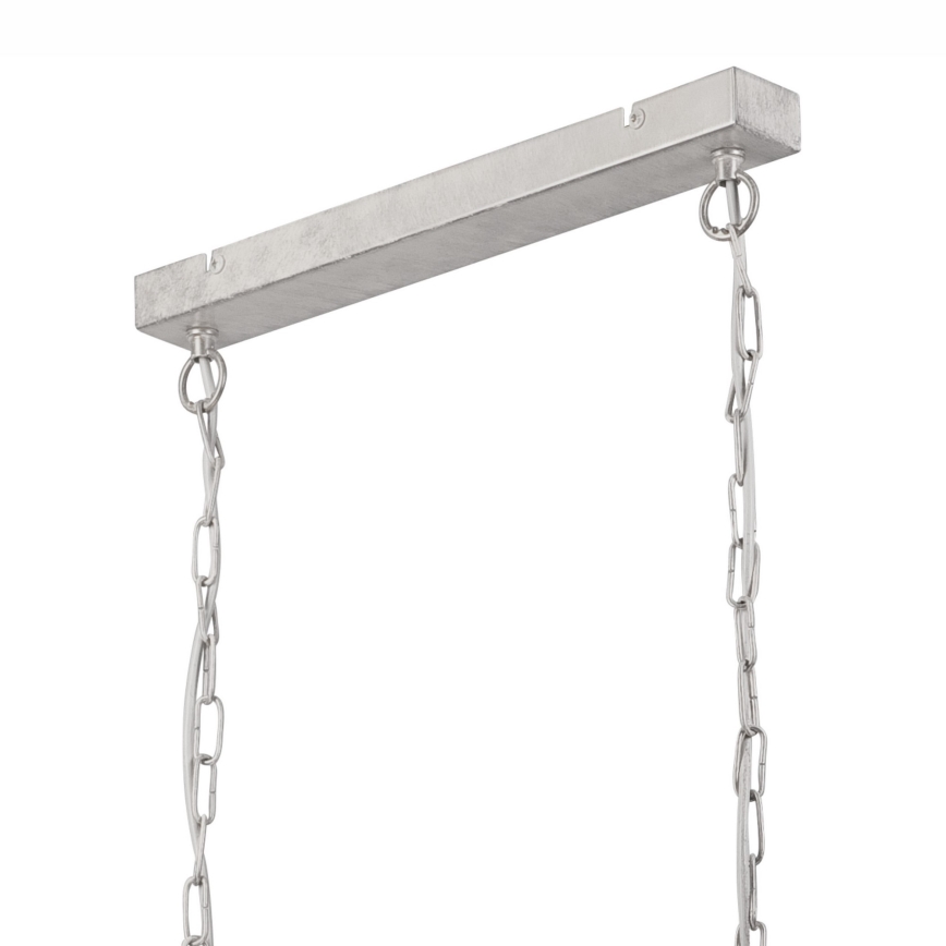 Lustr na řetězu NOEMI 2xE27/60W/230V stříbrná/bílá patina
