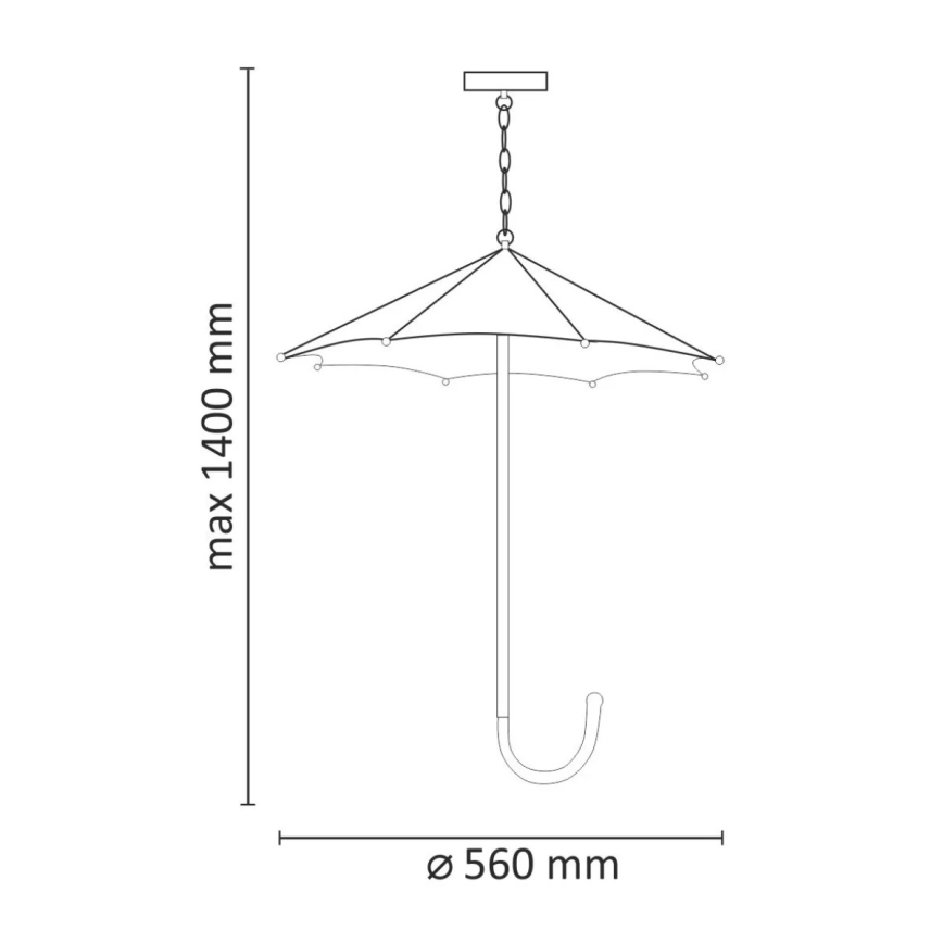 Lustr na řetězu PARASOL 3xE27/20W/230V