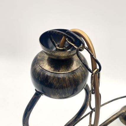 Lustr na řetězu RETRO 2xE27/60W/230V bronzová/patina