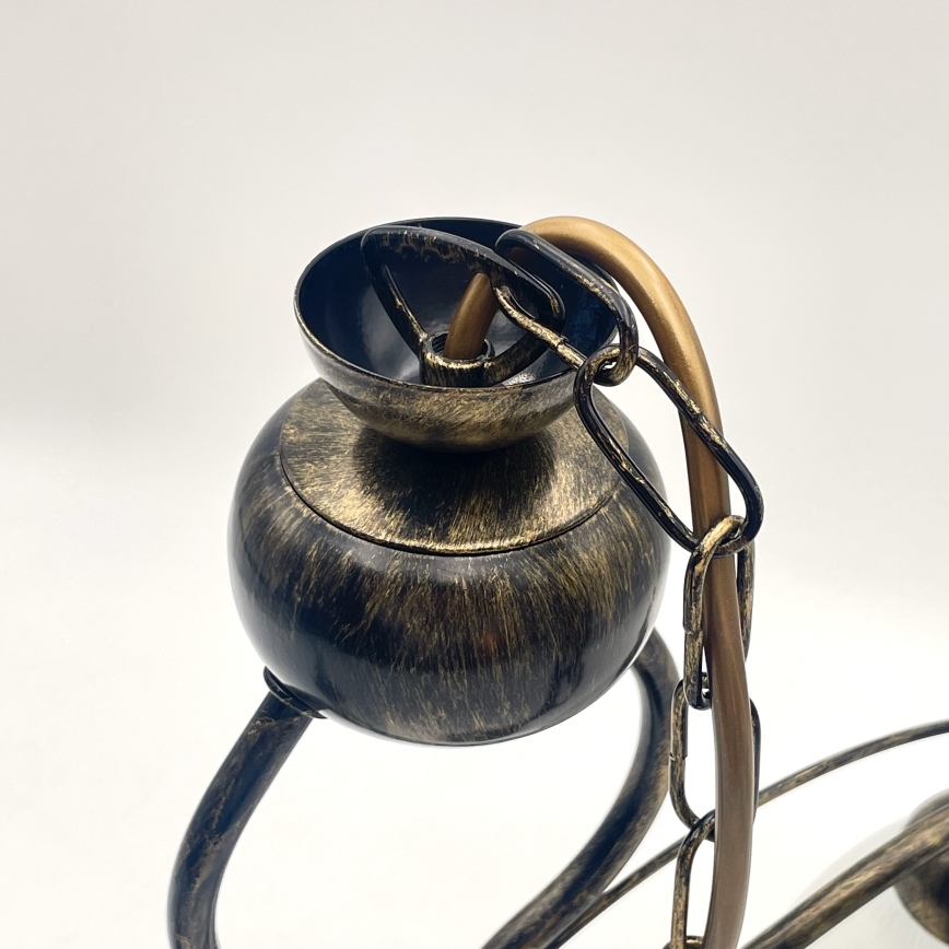 Lustr na řetězu RETRO 2xE27/60W/230V bronzová/patina