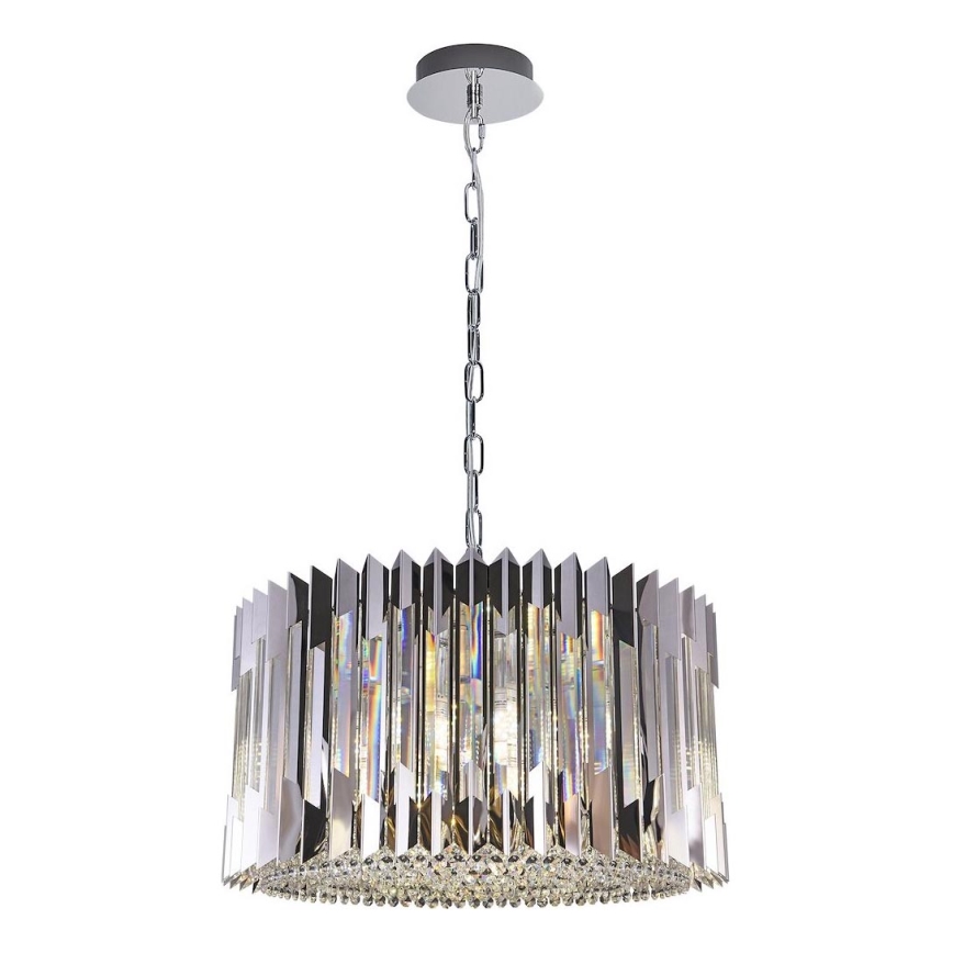 Lustr na řetězu RITZ 12xE14/40W/230V pr. 54 cm lesklý chrom